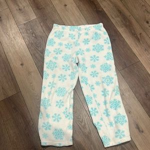 snowflake fuzzy pajama pants